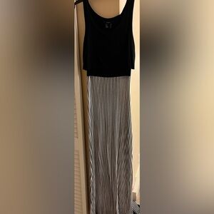 Black and White Stripped Long Dress